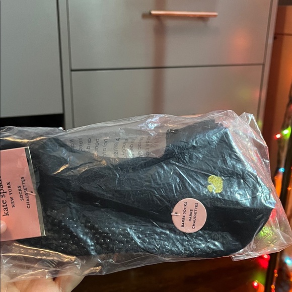 Kate Spade New York Pink and Black Socks (2 pack barre socks) - Picture 2 of 4